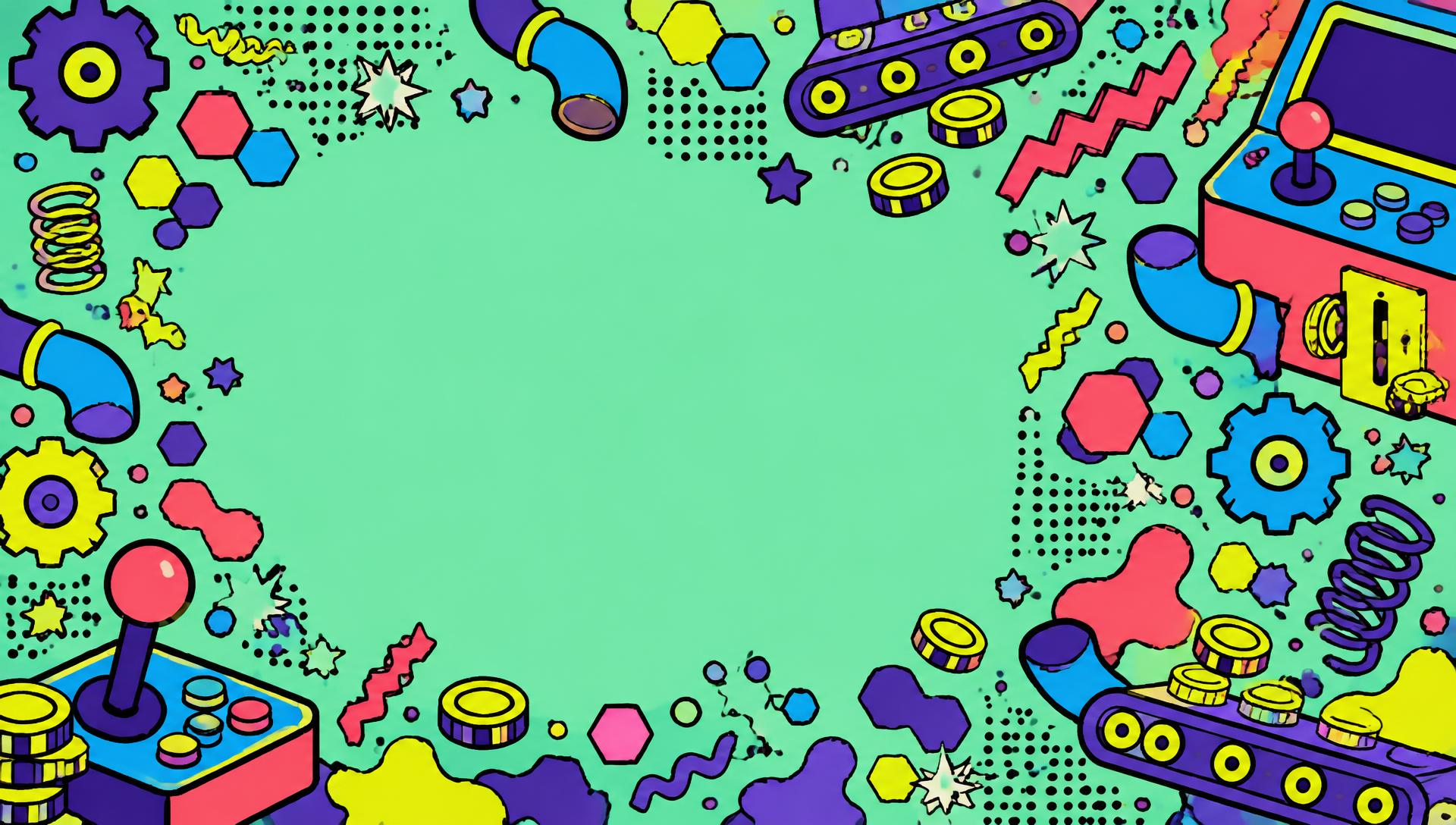An abstract arcade factory of playful shapes